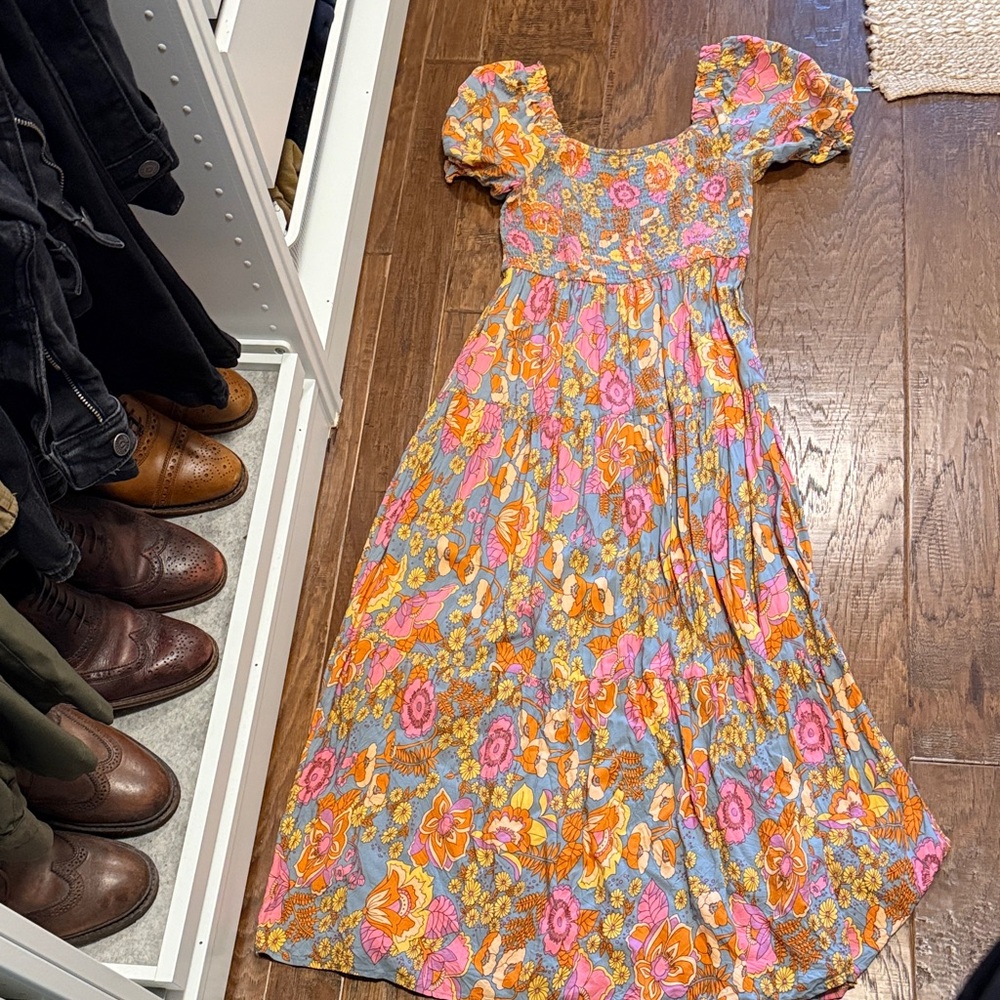 Floral Puff Sleeve Maxi Dress